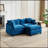 Cloud Sofa Ottoman, Modern Sectional Couch, Comfy Double Layer Cushion, Breathable Chenille Fabric for Living Room and Bedroom-560227243