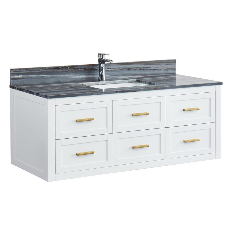 Ensemble de meuble-lavabo simple 48 po avec dessus en marbre Paz