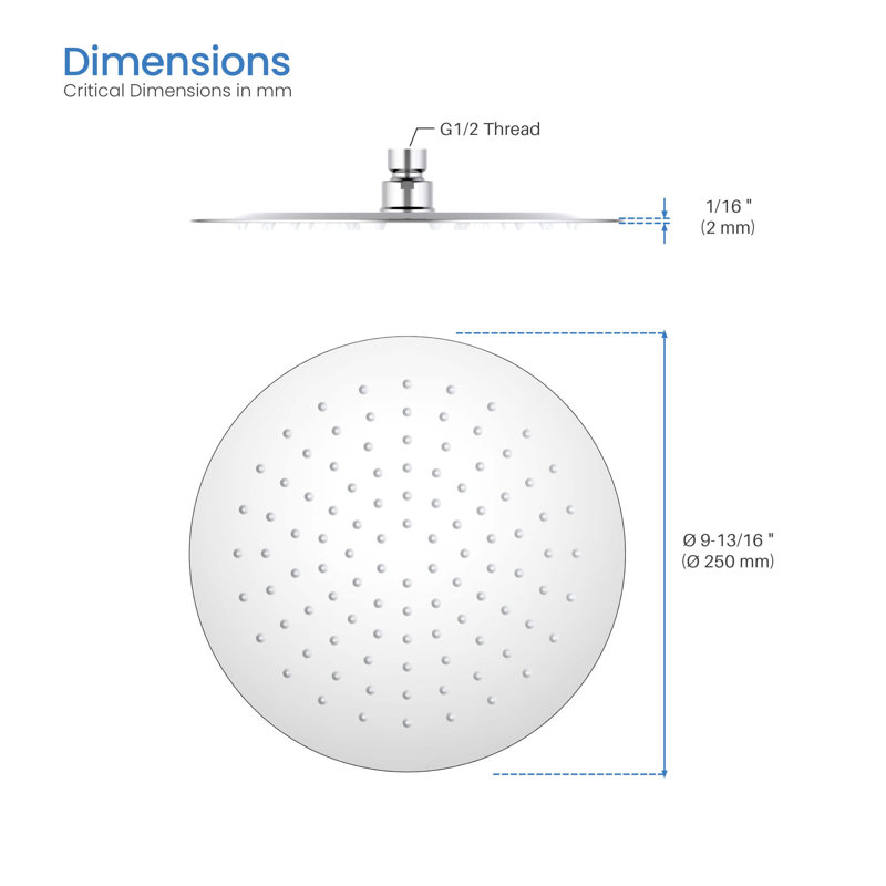 Rain Adjustable Shower Head 1.8 GPM GPM, Chrome