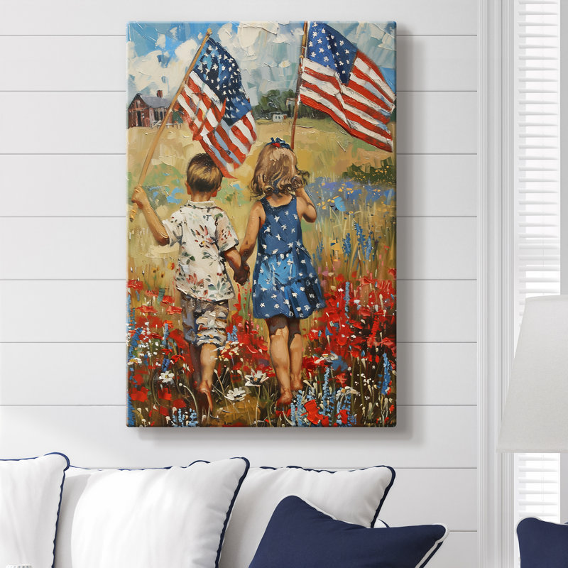 «Racing Through Freedom's», toile tendue sur châssis - prête à être accrochée, 12X18