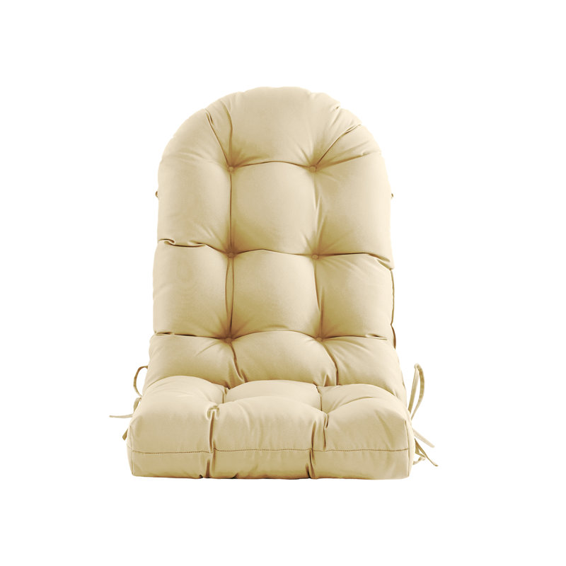 Coussin de siège haut dossier - Coussin de chaise Adirondack imperméable pour l'extérieur pour mobilier de patio avec attache, couleur vibrante, rembourrage élastique de qualité supérieure, utilisation multi-scénario, beige