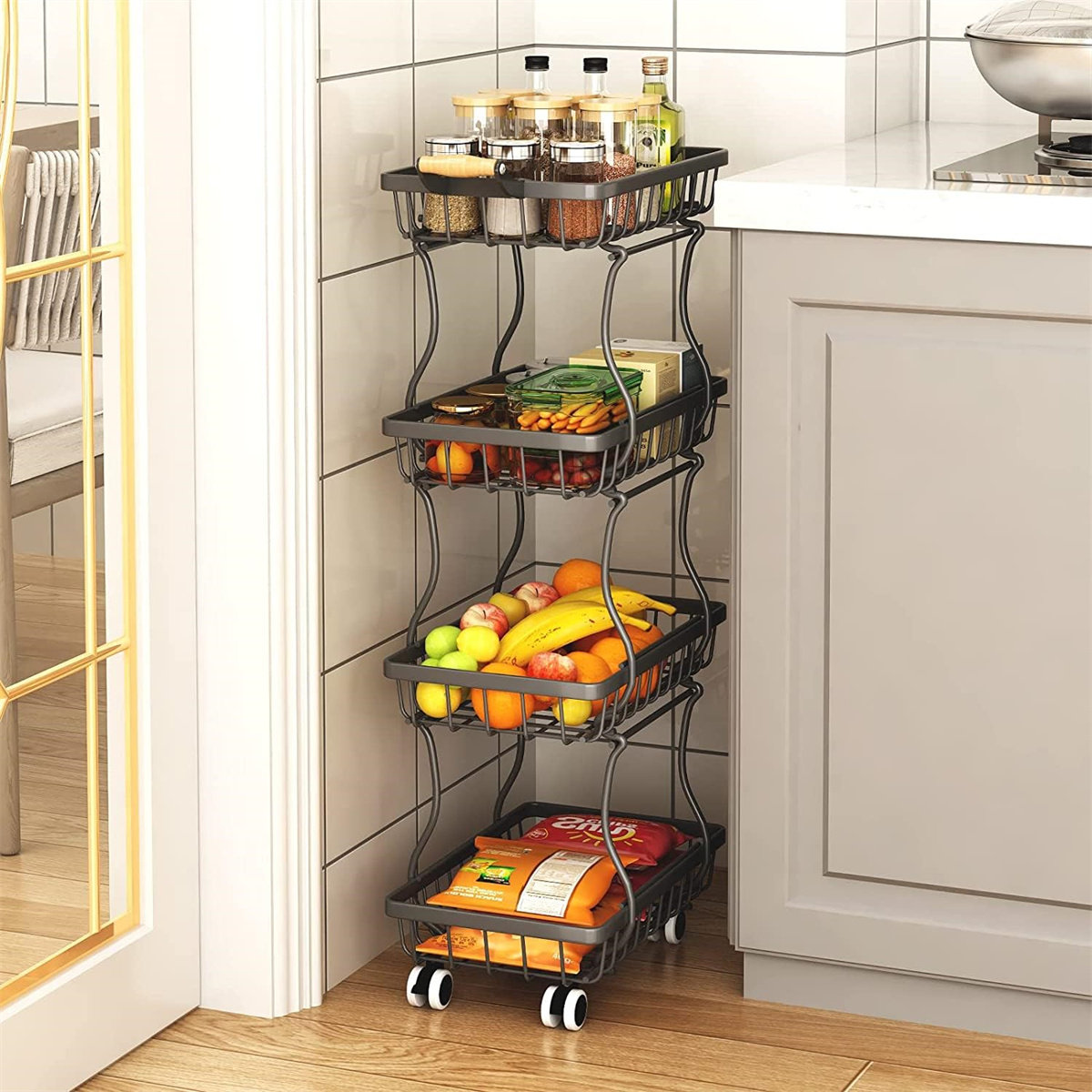 Rebrilliant Mahkai Kitchen Cart | Wayfair