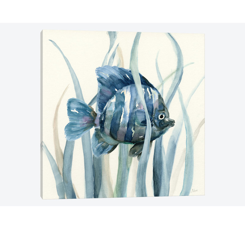 'Fish in Seagrass I' Print on Canvas, 48" H x 48" W x 1.5" D, Wrapped Canvas