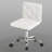 Lavdi White Armless Office Desk Chair Modern Tufted Task Chair Faux Leather Upholstered Computer Chair with Adjustable Seat Height-572833961