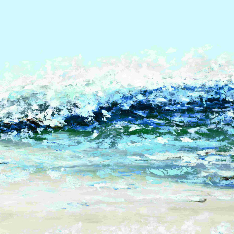 Vagues peintes à la main, H 12 po x l 12 po