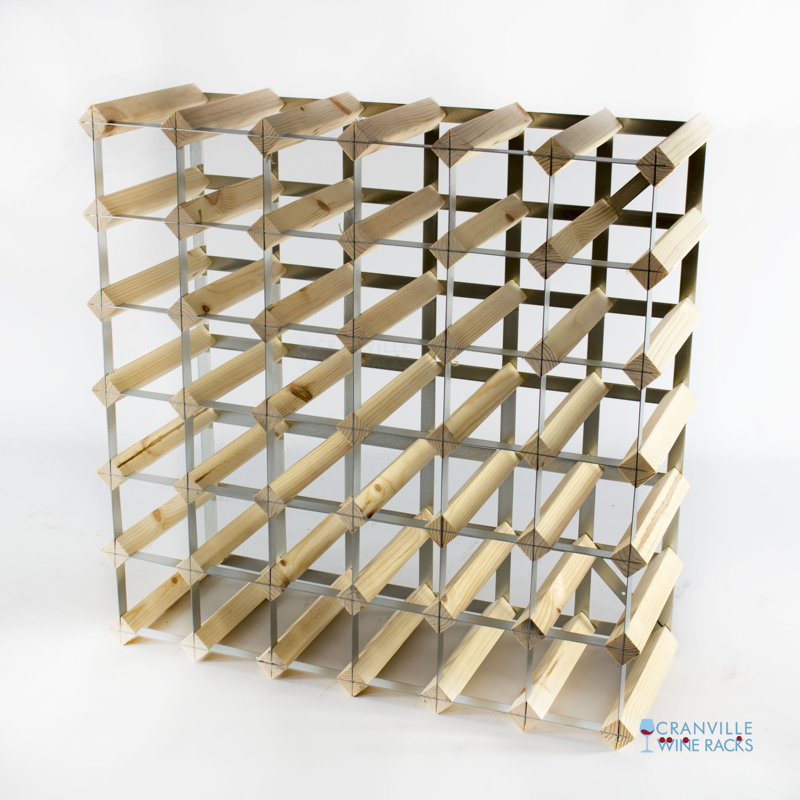 Olsene 42 Bottle Floor Wine Bottle Rack, Pine