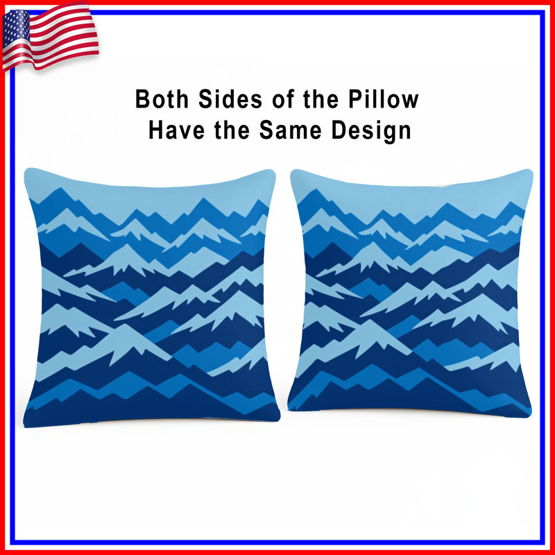 Blue Mountain Range Double Sided Throw Pillows, 16 x 16 inches