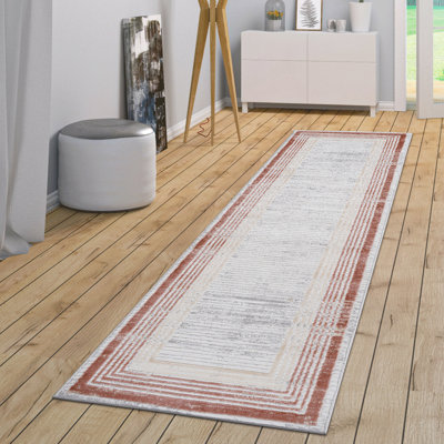 Tapis 2 x 8 ne perdant pas ses poils - Teinture, pour salle à manger, brun chambre de bébé /, 26 pouces de largeur - bureau à domicile, cuisine à manger tissée à la machine