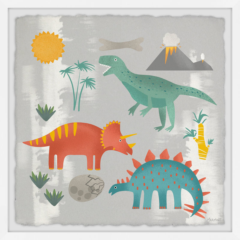 Boyette Dinosaurs, reproduction encadrée, H 12 po x l 12 po x P 1,5 po