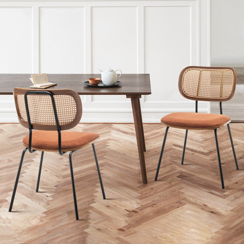Sirine Upholstered Dining Chair, Orange