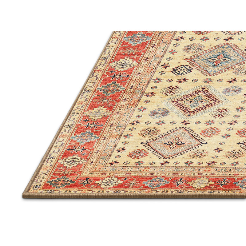 Tapis orange / jaune clair Southwestern, Rectangle 8 pi x 10 pi