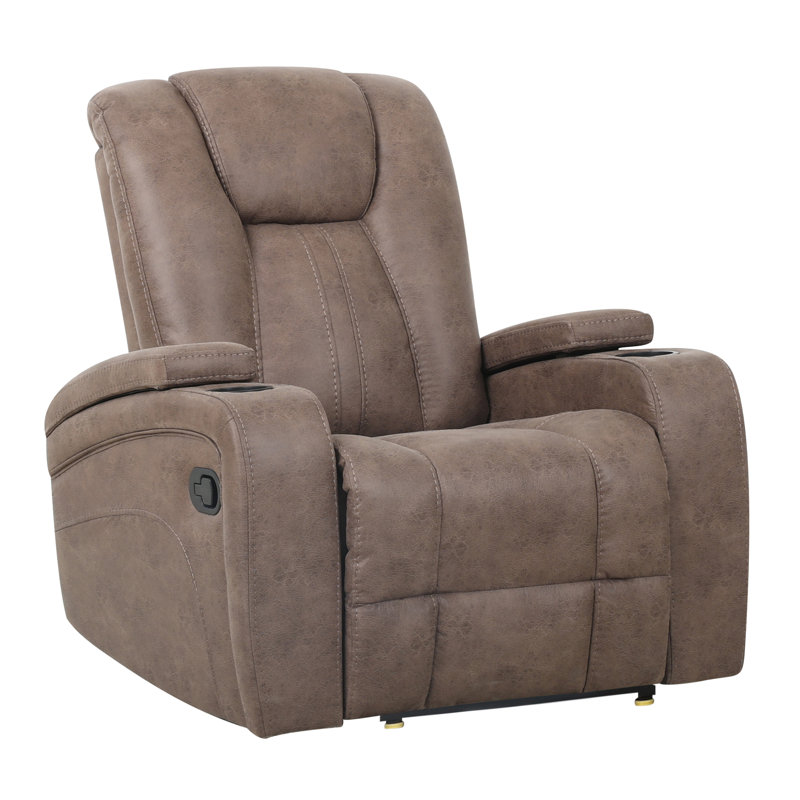 Fauteuil inclinable manuel avec porte-gobelets et rangement pour accoudoirs Marlow, Sable