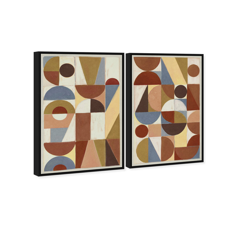 Tiled Set Set by Oliver Gal, 110"H x 74"W, Black Floater Frame