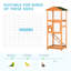 Volière à oiseaux en bois pour l'extérieur - 65 po de haut, orange, avec plateau coulissant, 2 portes, pour perroquets et perroquets, cage de perroquet protégée, perroquet escamotable protégé, orange