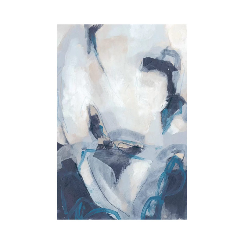«Blue Process II» par June Erica Vess - peinture sur toile tendue, H 40 po x l 26 po x P 1,5 po