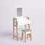 Ensemble coiffeuse avec tabouret et miroir Ansgard