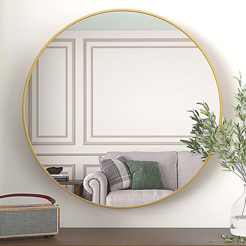 Miroir mural pour salle de bain, 36 po x 36 po, Doré