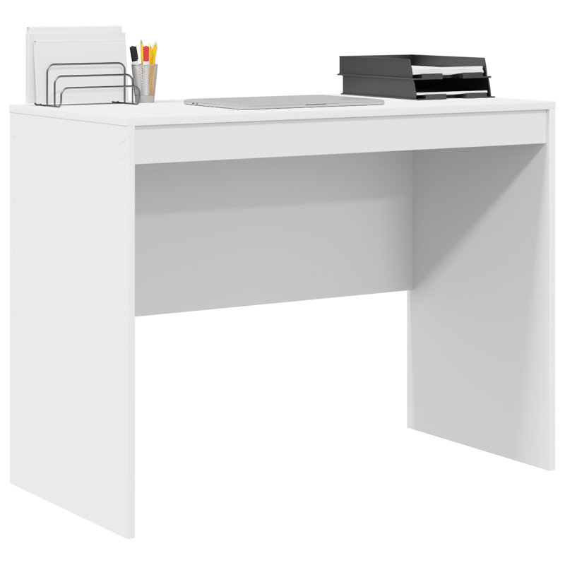 Writing Desk Particle Board 76 Cm, 76cm H x 100cm W x 50cm D, White
