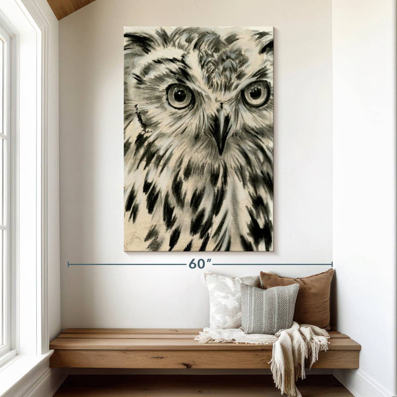 Hibou Brampt gris anthracite I, H 51 po x l 34 po