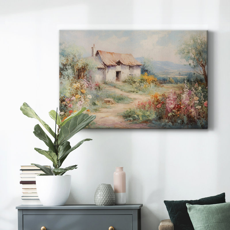 Paysage rétro - CCLV III, H 9 po x l 13 po x P 1,5 po, Toile tendue