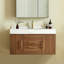Ensemble de meuble-lavabo mural 39,4 po avec surface en noyer fritté et lavabo encastré en céramique-1489035114-1489035112