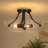 3-Light Glass Semi-Flush Mounted Ceiling Light for Foyer Hallway Stairwell Kitchen