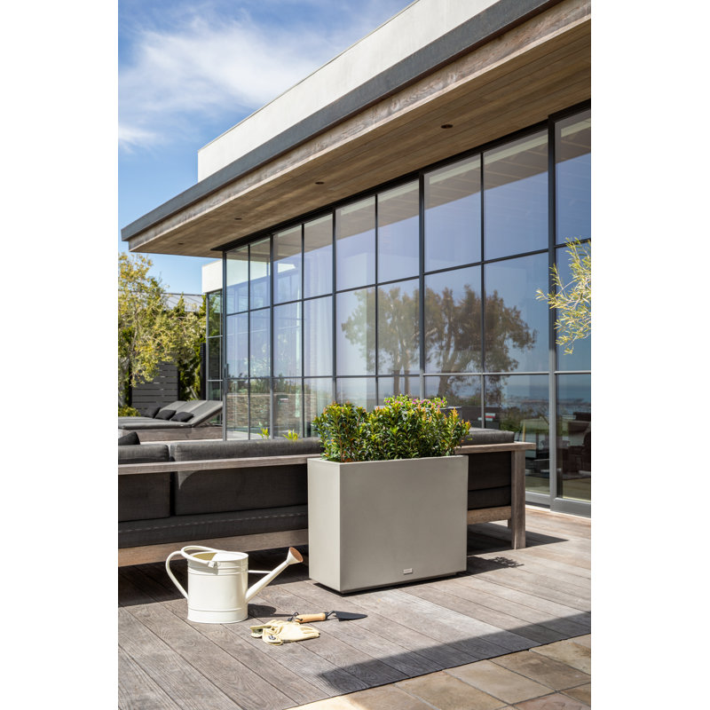Gray Rectangular Polypropylene Outdoor Planter, 24" x 30"