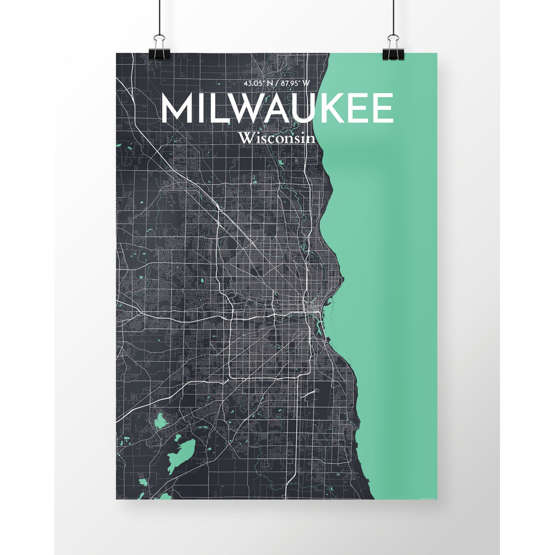 Milwaukee City Map - No Frame Print