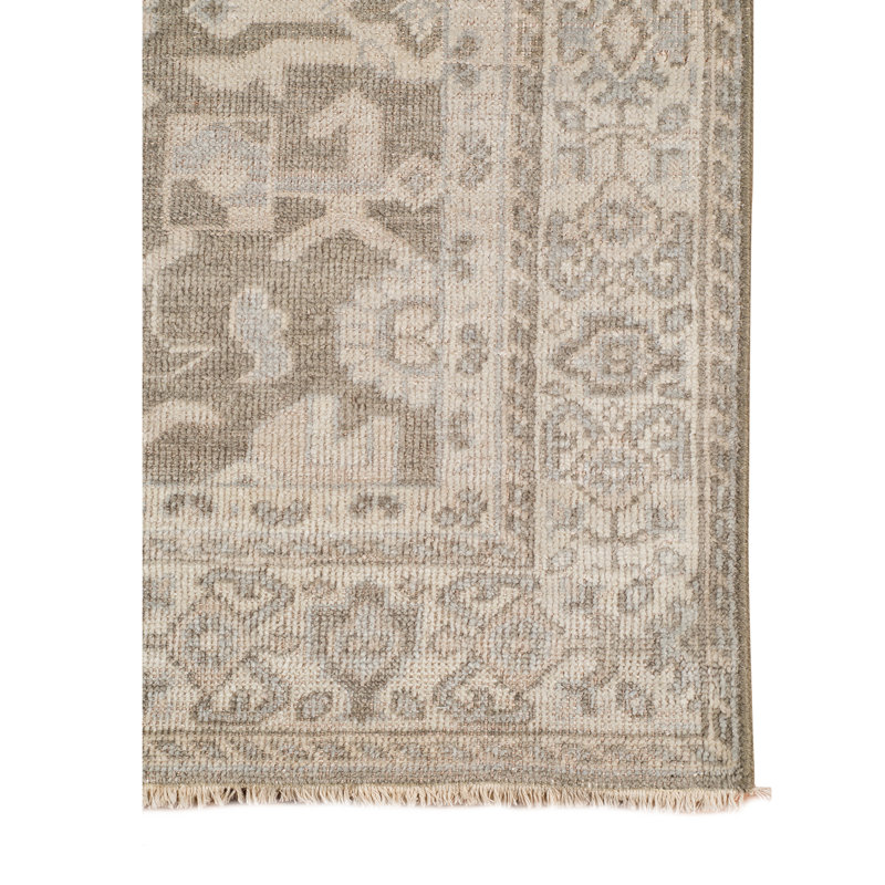 Ainsley Hand-Knotted Gray 2'x3' Rug, Rectangle 2' x 3'
