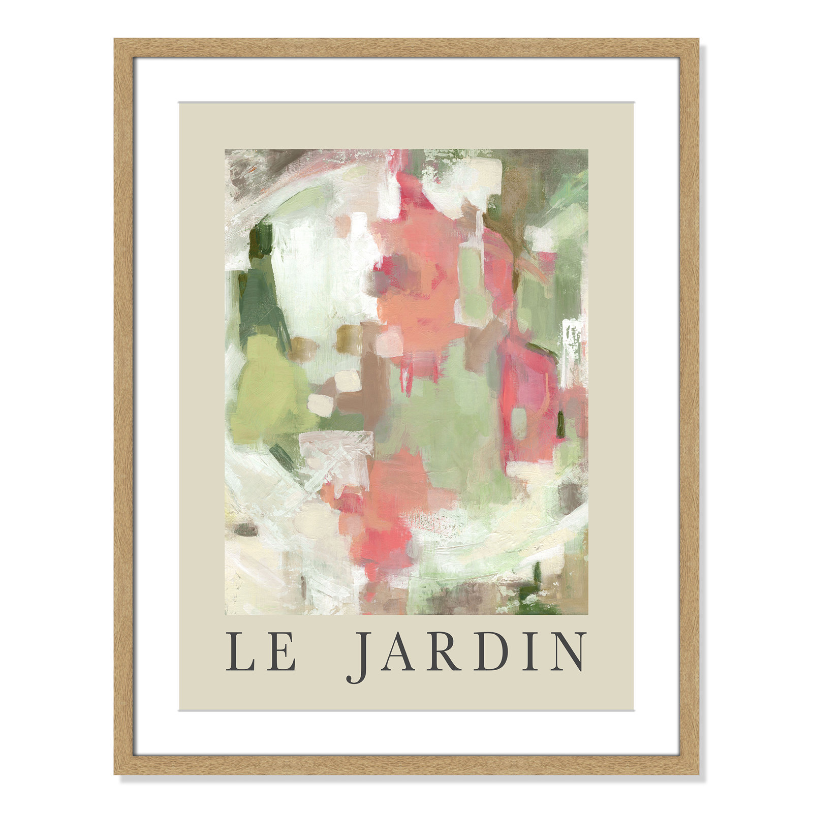 Riya "Le Jardin" Print by Carol Robinson, Natural Single Picture Frame, Yes, 29.5" H x 23.5" W x 1.25" D