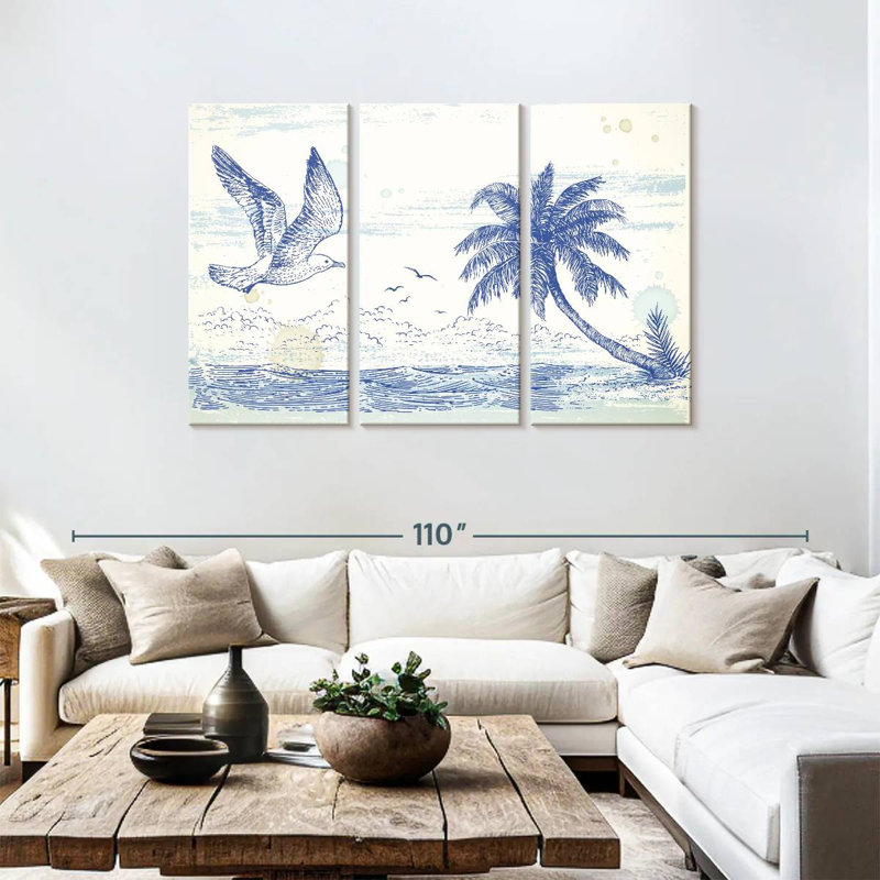 Brampt Summer Beach Drawing, 48" H x 74" W