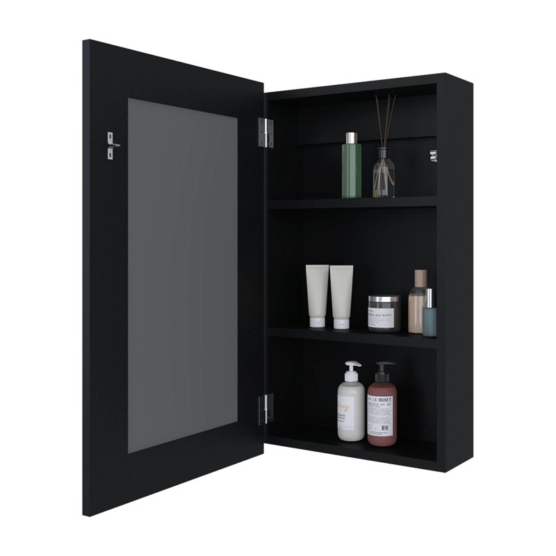 Pharmacie avec miroir inclus, Noir, noir, noir, noir