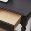 Bureau d'écriture rectangulaire en bois massif noir avec 2 tiroirs-117811833