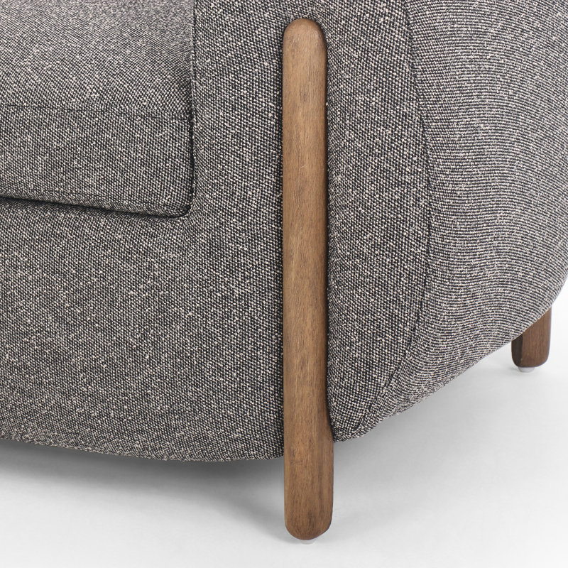 Lyla 38" W Polyester Blend Barrel Chair, Capri Ebony
