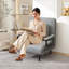 Fauteuil convertible 5-en-1 pliant pour canapé-lit - Dossier réglable à 5 positions avec coussin, canapé-lit compact pour salon, chambre à coucher et bureau (gris)-1879842457