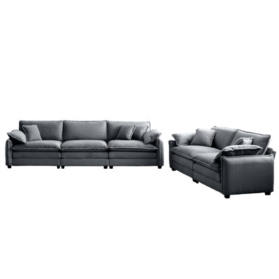 Velours côtelé gris confortable avec tissu de haute qualité et confort semblable à celui des nuages pour l'aire de jeu de la chambre à coucher. Coussins en mousse viscoélastique à double couche de style rétro.