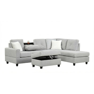 Modern Gray L-Shaped Sectional Sofa