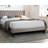 Queen Bed, Brown, Burlap Fabric, Modern Geometric Diamond Headboard, Platform No Box Spring Burlap, Contemporary - Design Bed