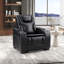 Chaise inclinable de 37 po de style cinéma en similicuir avec éclairage à DEL, porte-gobelets et appui-tête réglable (ensemble de 2)