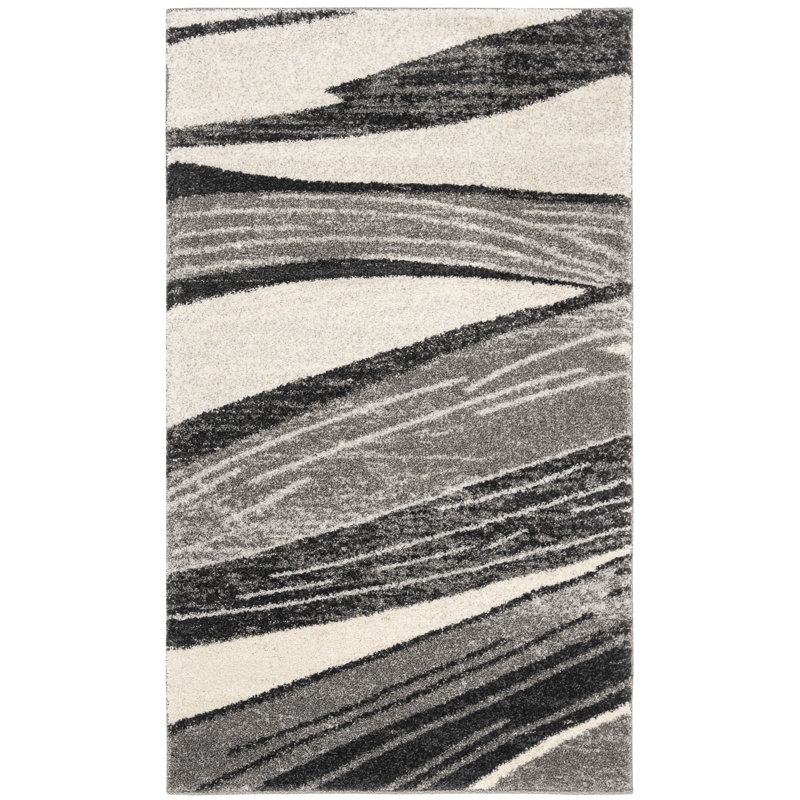 Juno Retro Performance Abstract Rug, Rectangle 3' x 5'