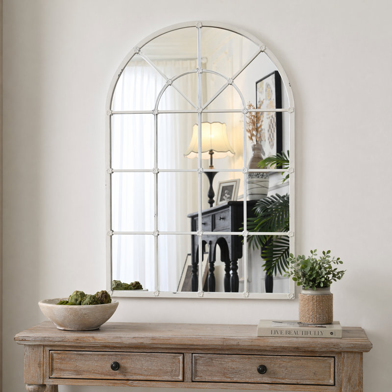 Miroir arqué blanc fait à la main