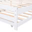 Lit plateforme blanc avec lit gigogne réglable en bois de pin et taille combinée faite de matériaux solides-615807145