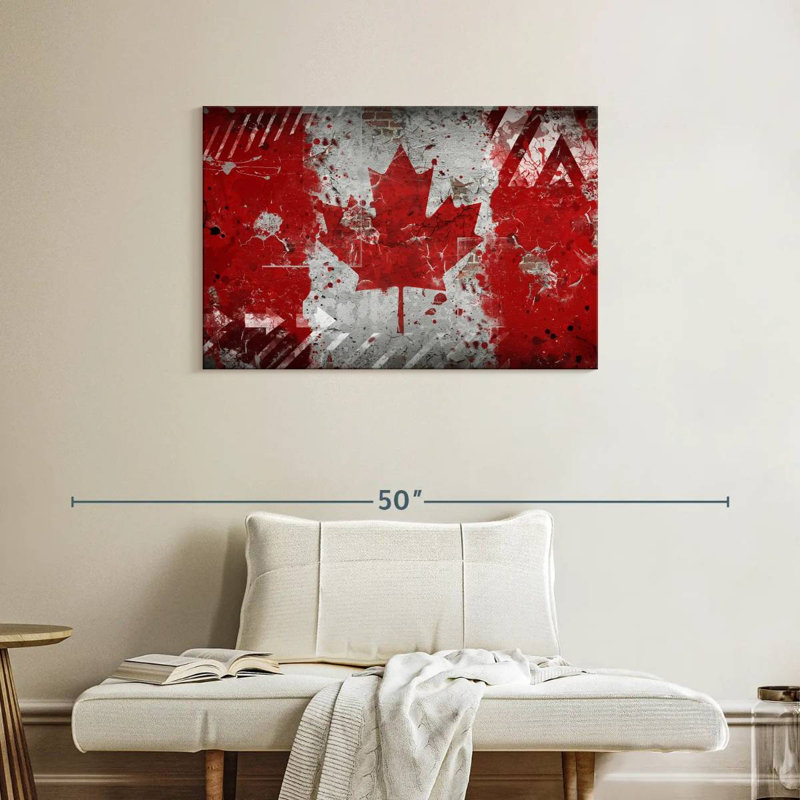 Borges Grunge Canada Flag, 24" H x 36" W
