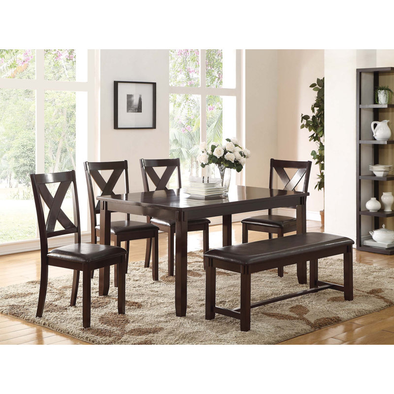 60.4" W 6-PCS DINING SET, ESPRESSO