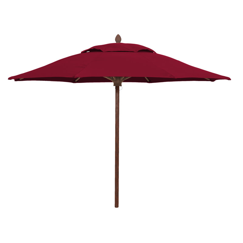 Parasol de marché 9 pi Prestige, Bourgogne, Teck vieilli