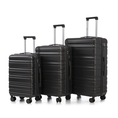 HIFINE TOURIST 20"/24"/28" 3 pcs/set in ABS Spinner Wheel Luggage, Carry on Suitcase, Matching Color, Combination Lock (Dark Gray)