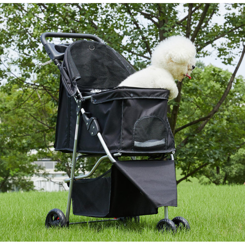 Une poussette pour animaux pliable, légère et durable convenant aux chiens et aux chats.
