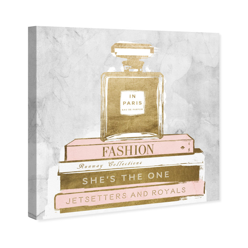 «Perfume and Books Gray», impression, Toile tendue, H 30 po x l 30 po x P 1,5 po