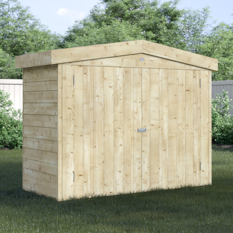 6 ft. W x 3 ft. D Solid Wood Overlap Apex Bike Shed, Yes