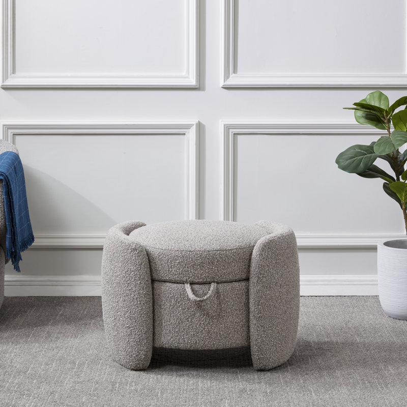 Samari Upholstered Ottoman, Light Brown
